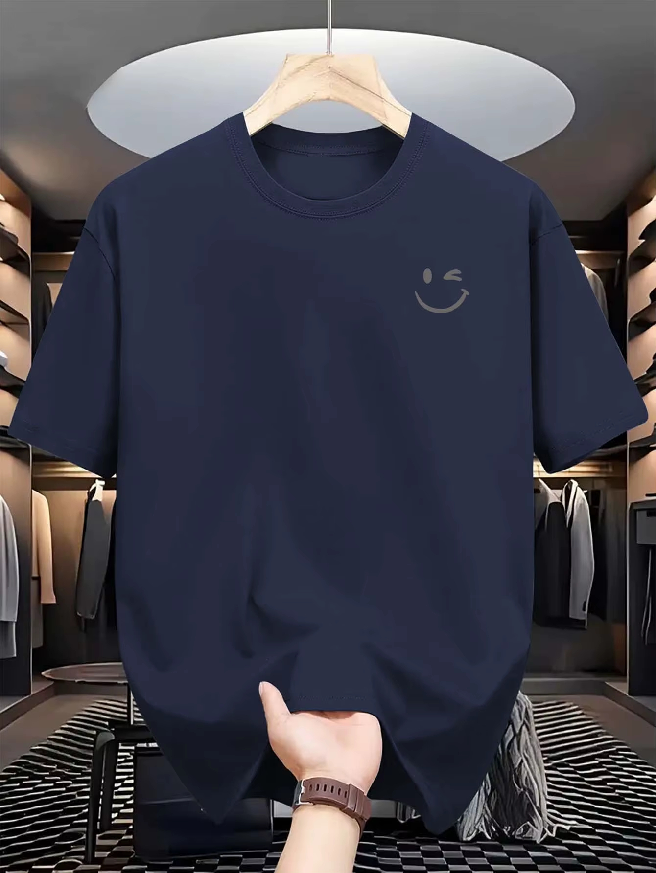 T-shirt élégant pour homme : 100 % coton, imprimé graphique, décontracté, confortable, polyvalent et coupe ample.