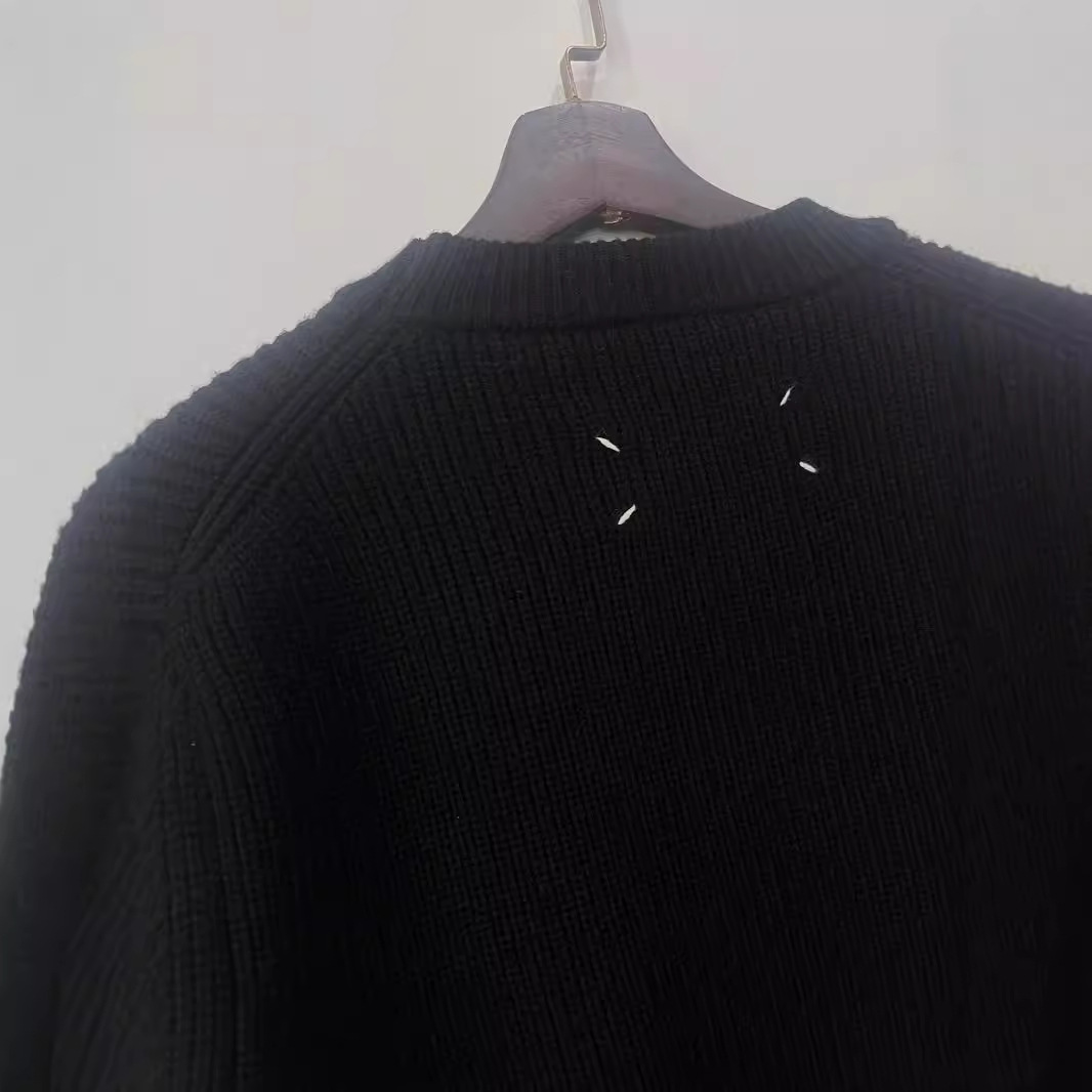 Pull tricoté pour homme, couleur unie, col rond, avec points de couture aux quatre coins, style décontracté, épais, manches longues, mélange de laine