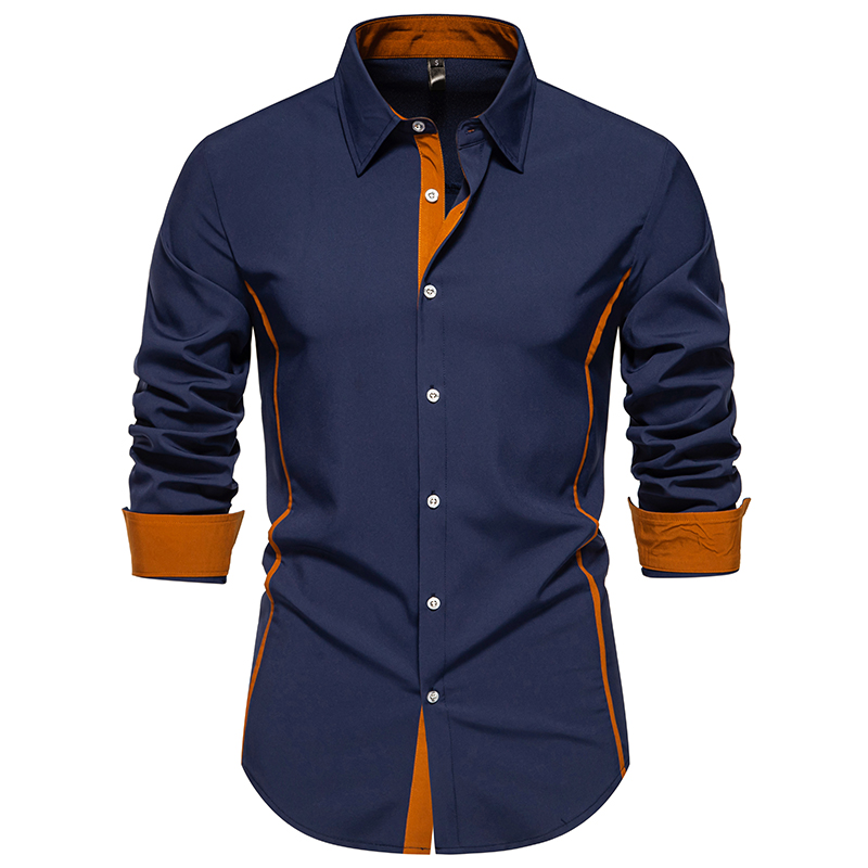 Hommes chemises taille européenne nouveautés coupe ajustée homme chemise solide à manches longues Style britannique coton hommes chemise bureau