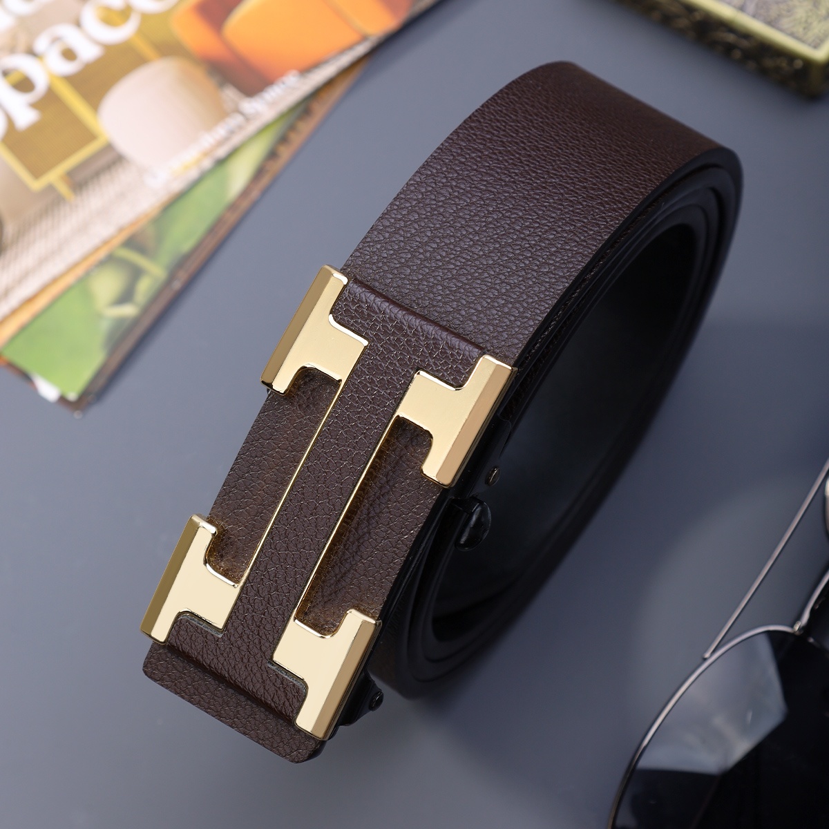 Ceinture de travail élégante pour homme avec boucle automatique en métal, durable, idéale pour un usage quotidien, choix de cadeau parfait