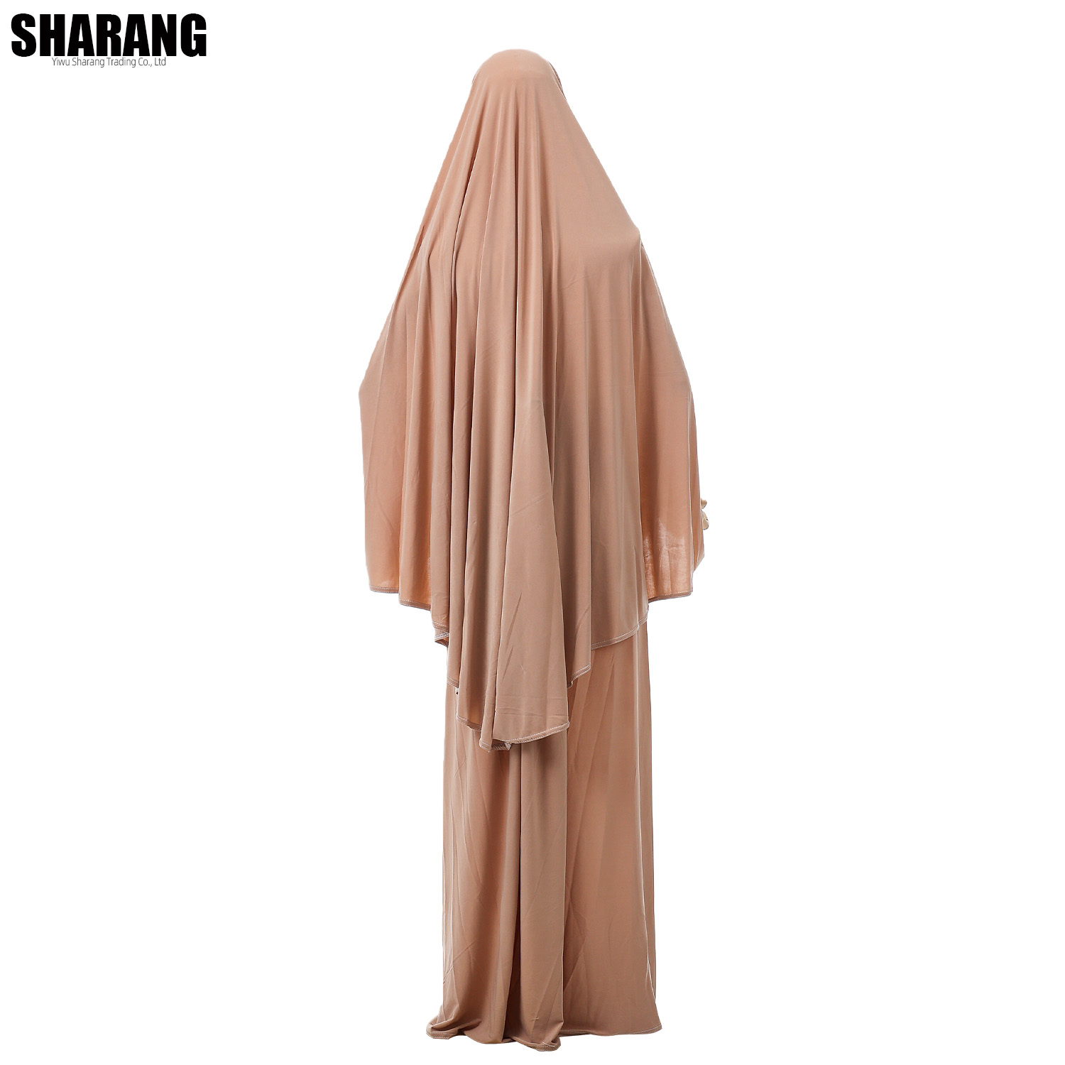 Ensemble de prière en Jersey extensible EID Ramadan Islam pour femmes musulmanes, corde en Satin, Hijab instantané, jupe Khimar, 2 pièces Jilbab