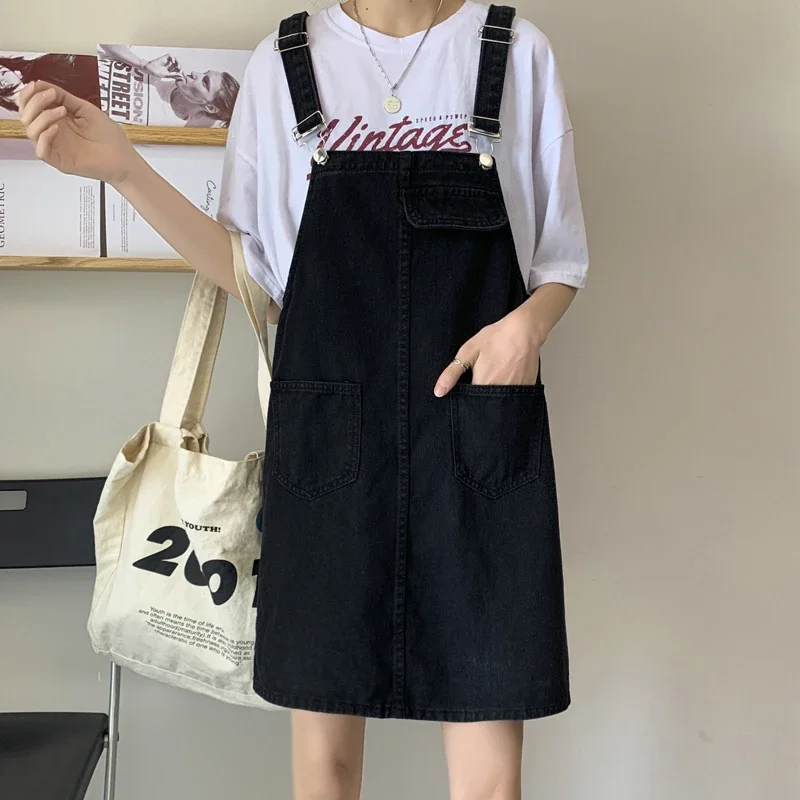 Salopette femme Denim bretelles robe angleterre Style robe d'été jean robe femmes effiloché robe d'été Salopette Femme