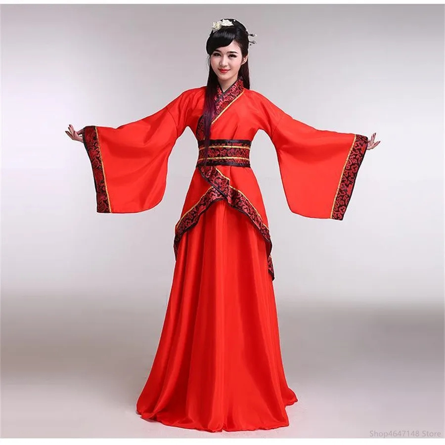 Robe traditionnelle chinoise Hanfu, ensemble de vêtements de Festival ancien pour femmes et hommes, robe de spectacle de danse folklorique à manches longues