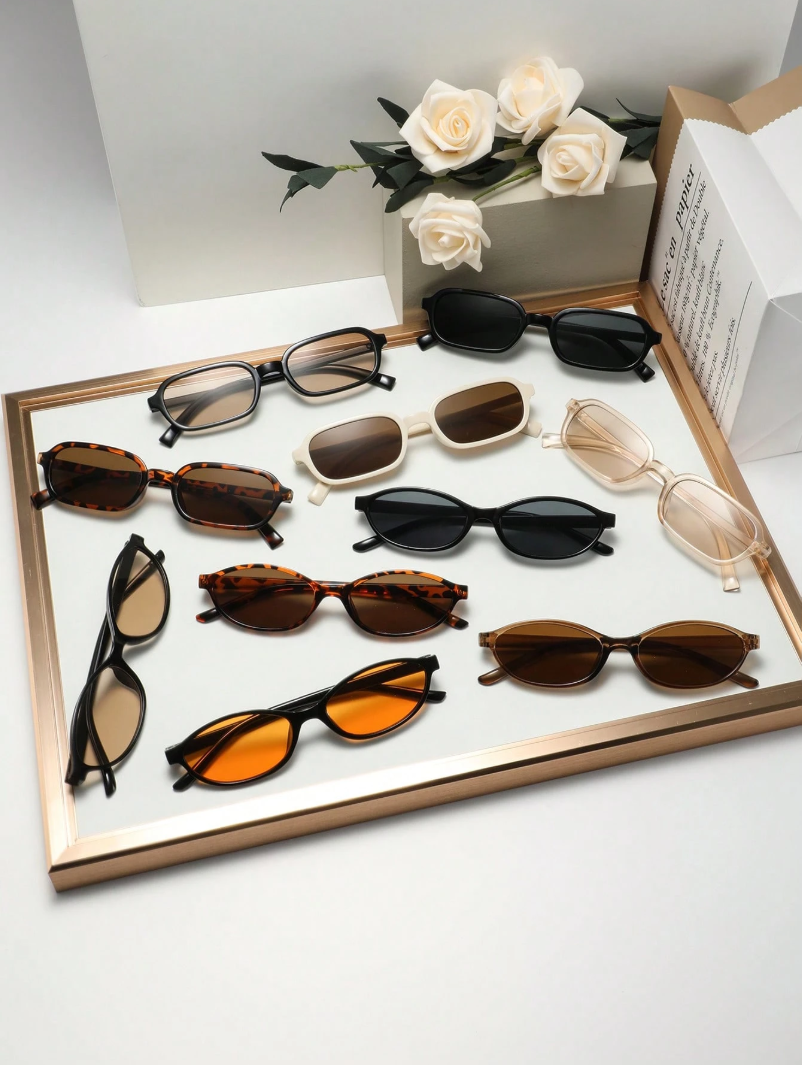 Lunettes à monture géométrique, 10 pièces, Style Simple pour un usage quotidien, réunions de famille, accessoires élégants pour automne et hiver