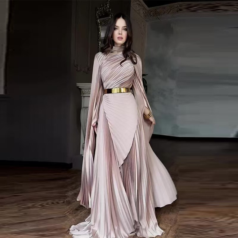 Robe musulmane Abaya femmes robes de soirée plis irréguliers Jalabiya caftan robes arabe longue Robe Ramadan maroc dubaï Abayas