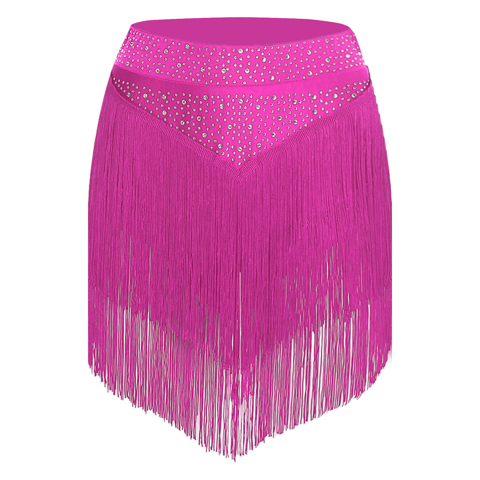 Jupe à franges de danse latine pour femmes, Costume de spectacle de Tango Rumba Samba, vêtements de danse Chacha, ceinture élastique, jupe à franges à plusieurs niveaux