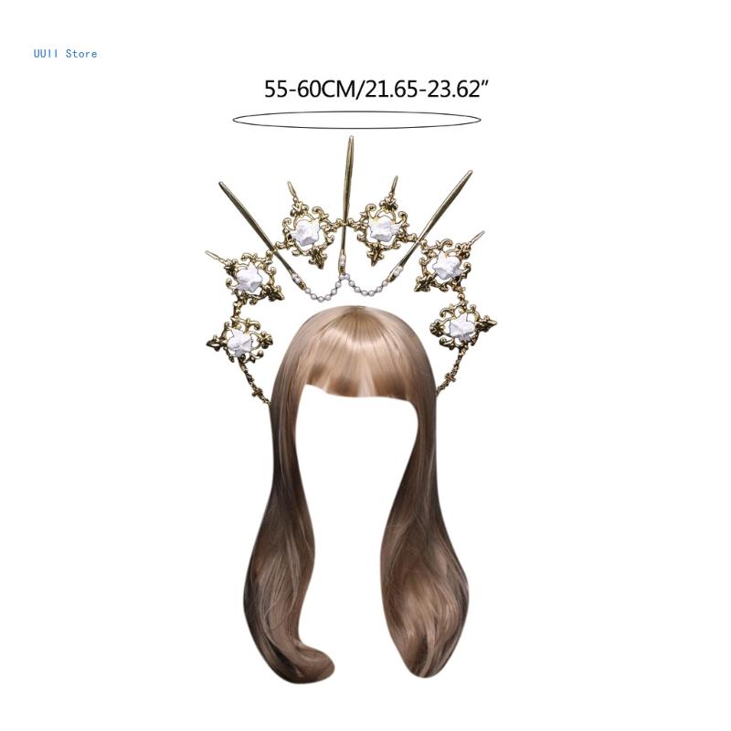 Couronne de fleurs , cerceau pour cheveux, accessoires de cheveux Vintage pour spectacle, bandeau de mariage Baroque, Photo