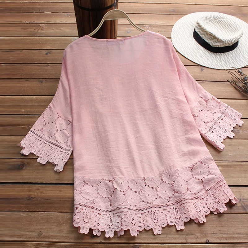 Dentelle dames T-Shirts Blusa Camisas Mujer Streetwear vêtements femmes t-shirt été coton lin femme t-shirt ample décontracté hauts t-shirt