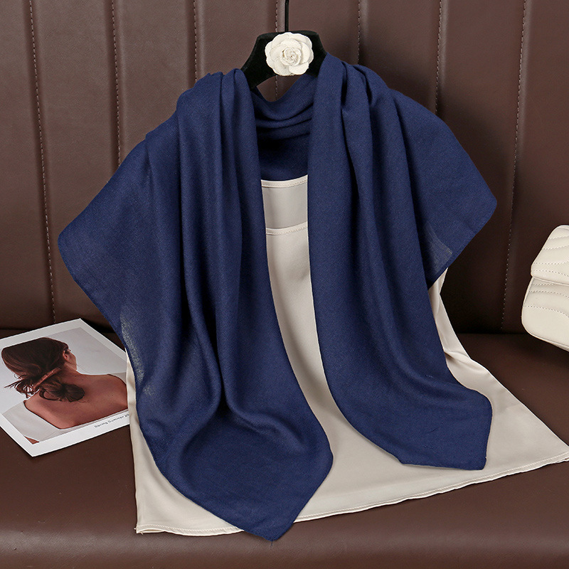 Châle Carré en Viscose de Coton pour Femme, Imprimé de Haute Qualité, Châles Doux, Hijab Musulman, 90x90cm