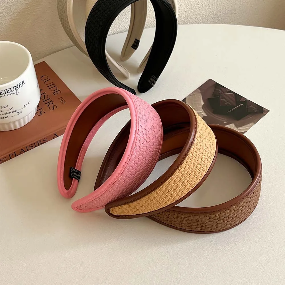 Nouveau 2025 rétro PU cuir bandeaux larges Turbans anti-dérapant cerceau bandeau élégant cheveux accessoires femmes filles articles de mode cadeaux