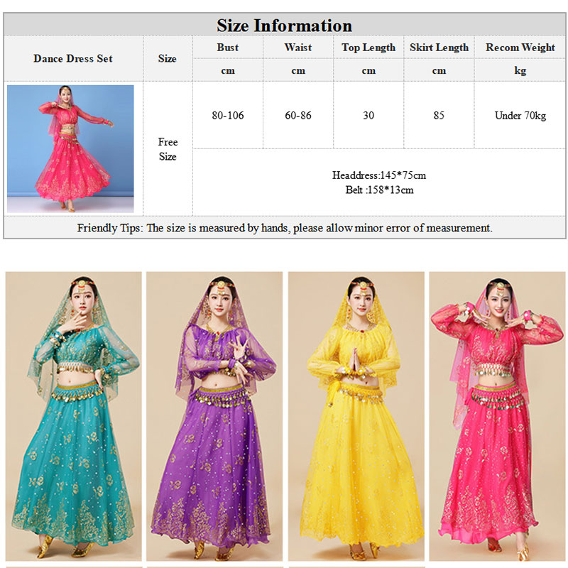 JasmineWomen – ensemble de costumes de danse du ventre de princesse arabe pour adultes, danse indienne Bollywood, Cosplay d'halloween, tenue fantaisie de jasmin