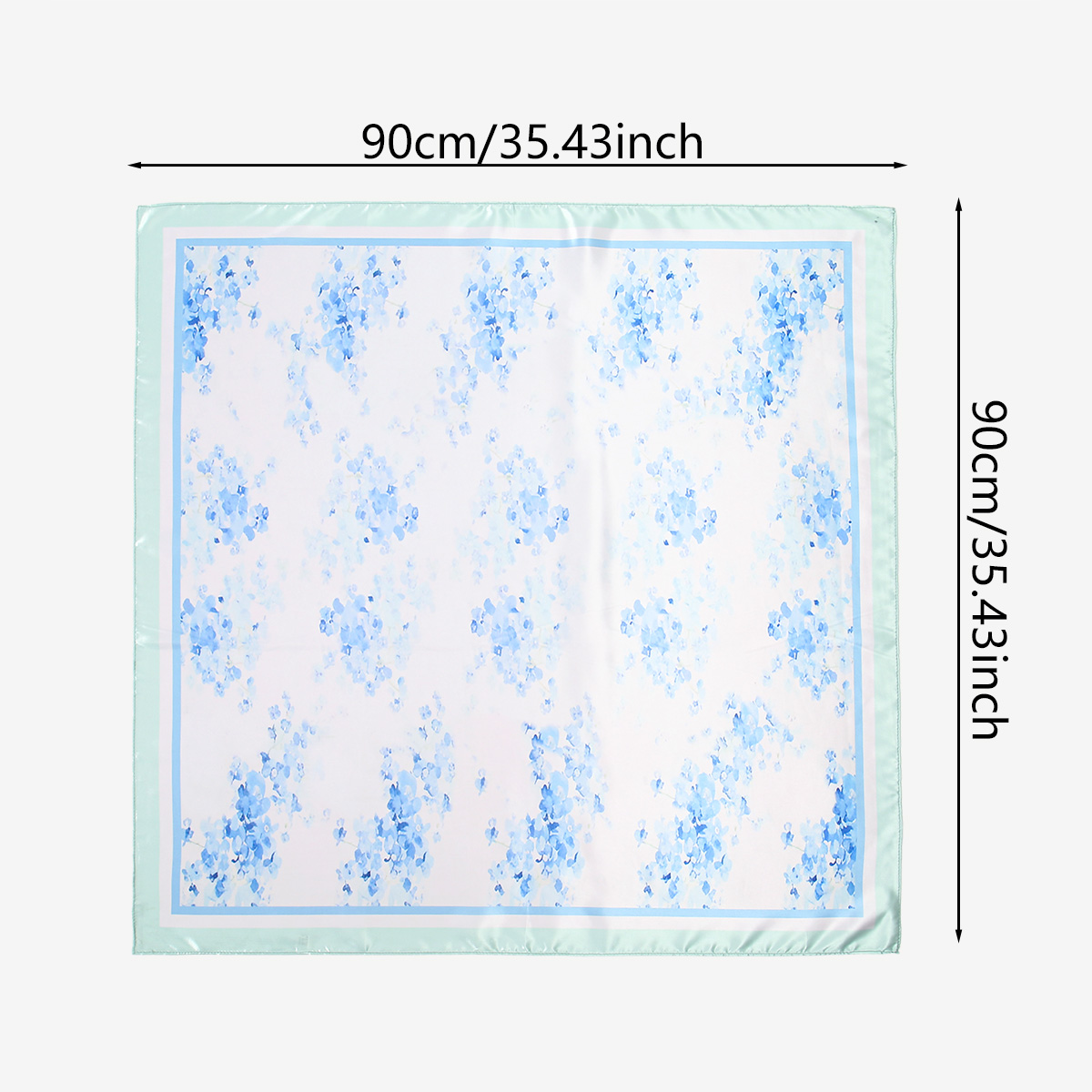 Foulard carré en satin de soie tendance pour femme, imprimé floral, châle, hijab, bandeau, écharpe, bandana, 90*90cm