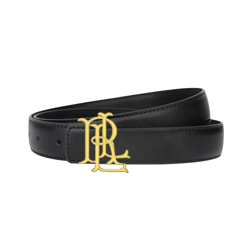 Ceinture élégante pour femme 2026, ceinture de luxe marron et noire avec boucle dorée, pour tenues décontractées et formelles