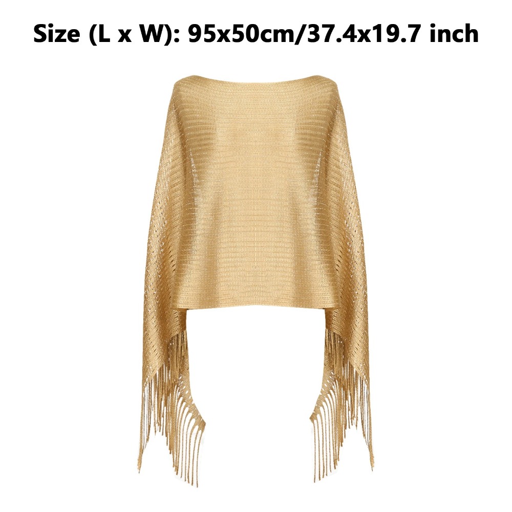 Écharpe de Protection solaire d'été, glands dorés et argentés, écharpe de mariage, robes de tempérament élégantes, châles pour femmes