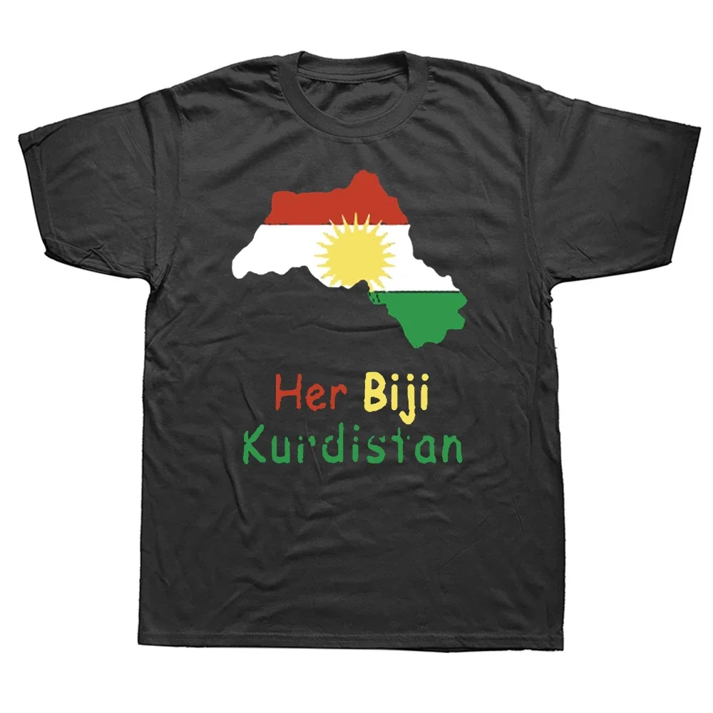 T-shirt manches courtes homme, streetwear, estival et humoristique, en coton, avec image kurde du Kurdistan, cadeau d'anniversaire