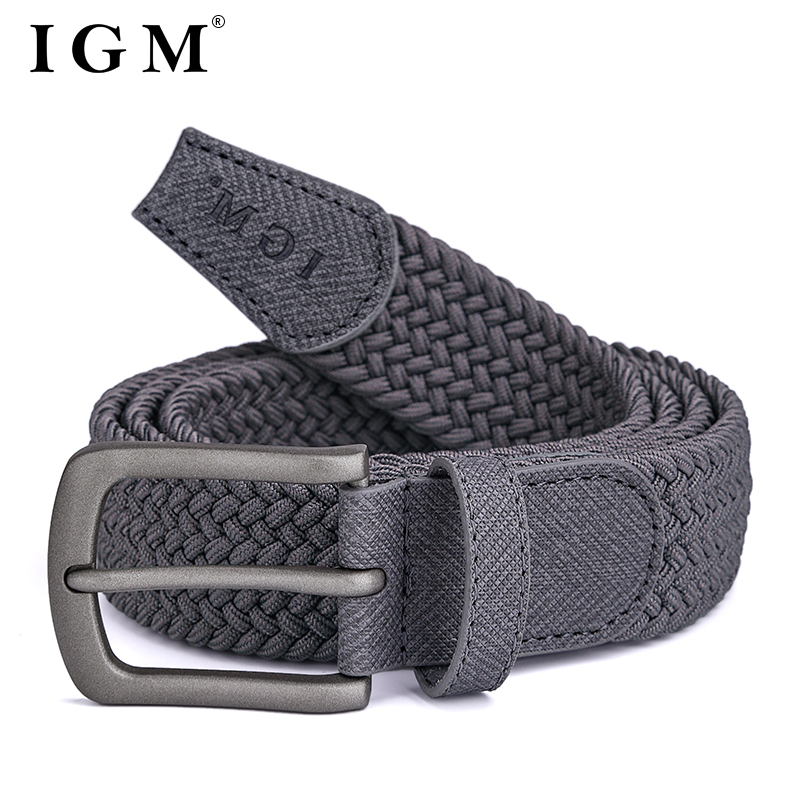 Mode hommes aiguille boucle ceinture toile pantalon jean stretch denim hommes ceinture tressée