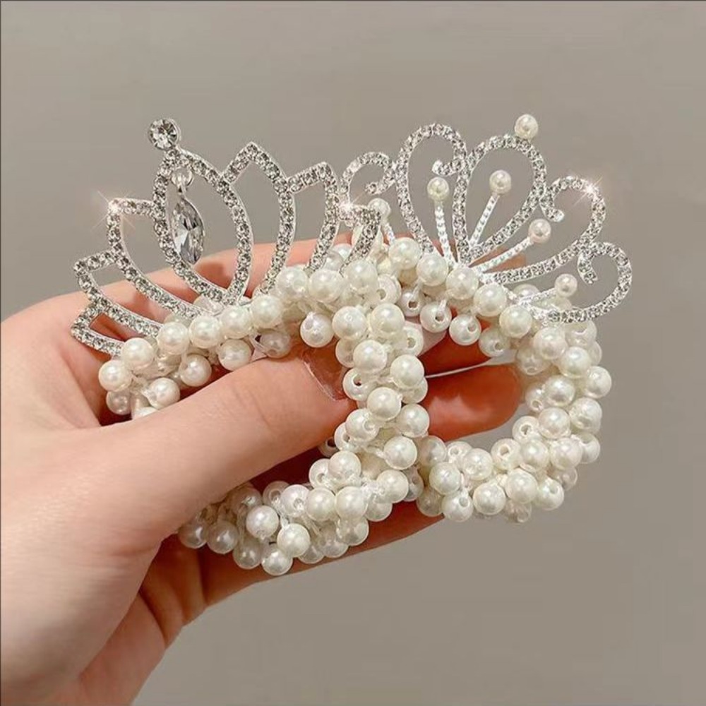 Accessoires pour cheveux d'enfants, élastiques à cheveux, bandeaux pour filles, nouveaux accessoires de mode, couronne de perles, coiffe mignonne pour bébé princesse