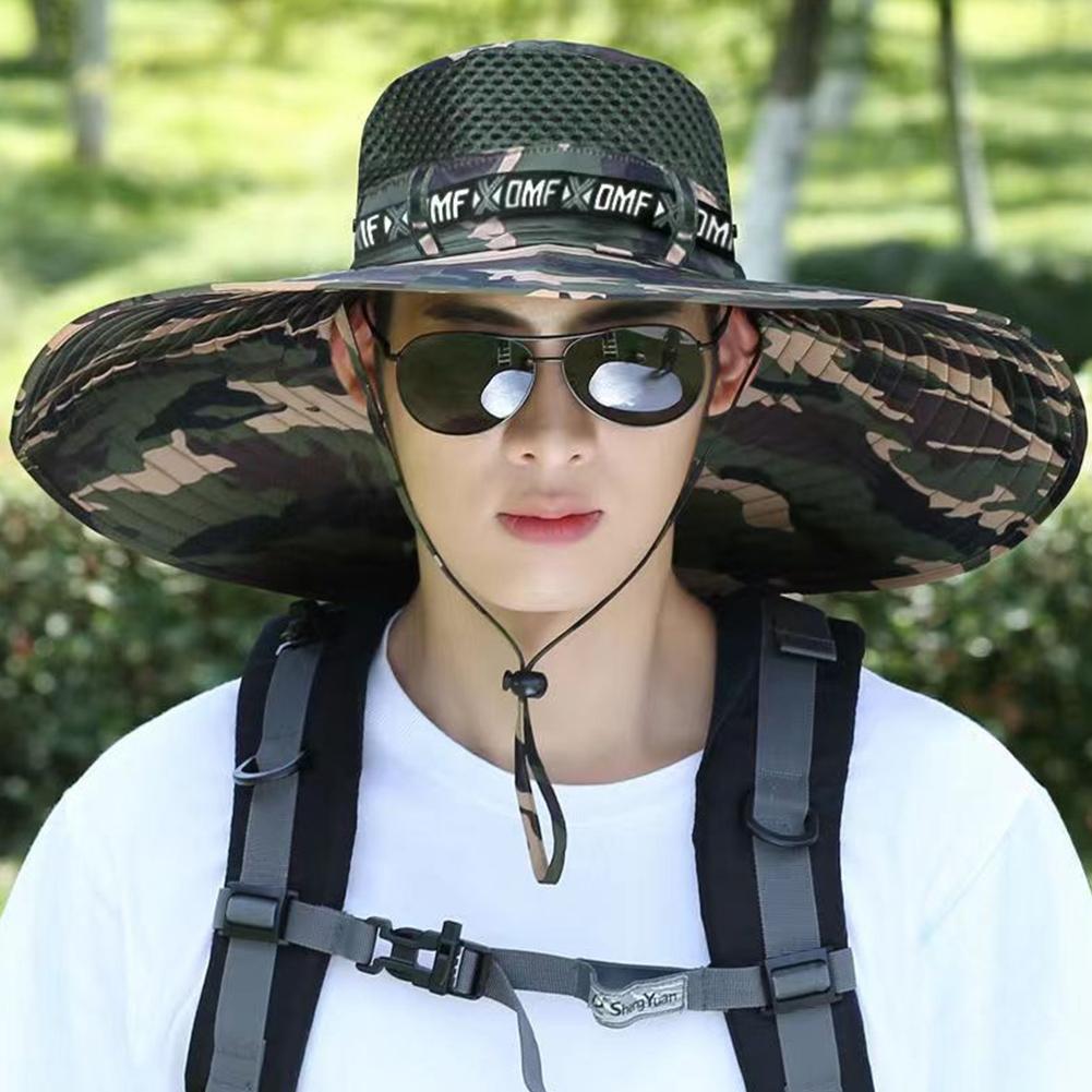 Chapeau de pêche respirant à grand bord pour hommes, casquettes de pêche, protection solaire contre les UV, chapeau de bain en maille, casquette de plage en plein air, randonnée, été, nouveau, 15cm