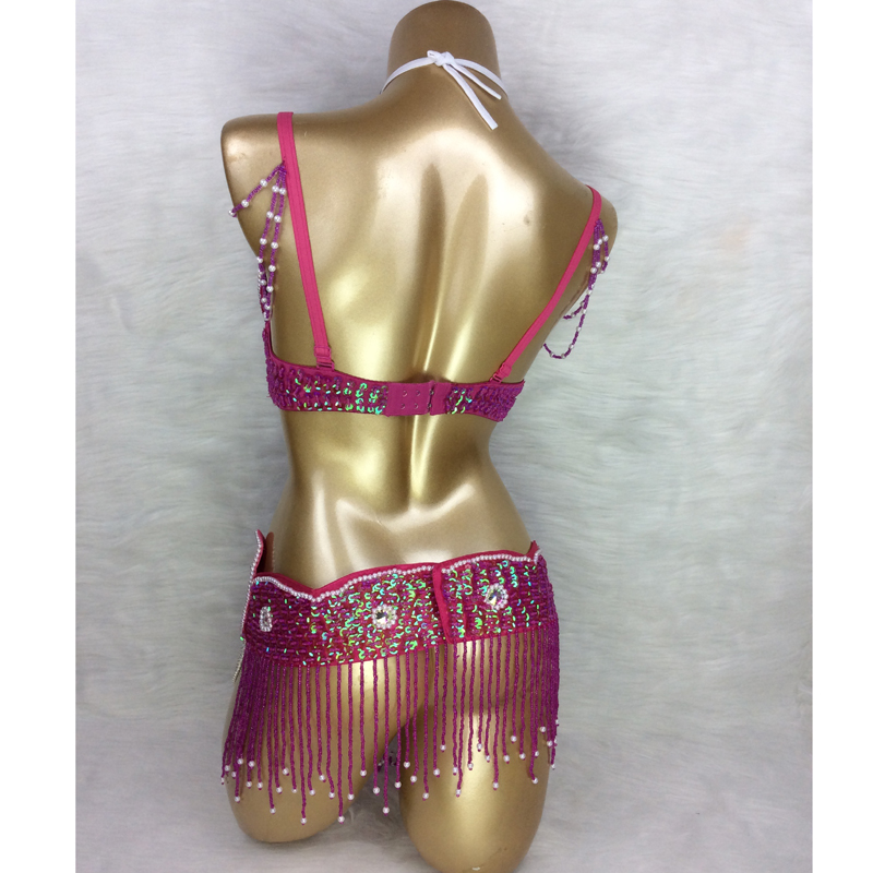 Ensemble de danse du ventre perlé pour femmes, vêtements de danse du ventre sexy, soutien-gorge et ceinture, carnaval du ventre, 303, nouveauté