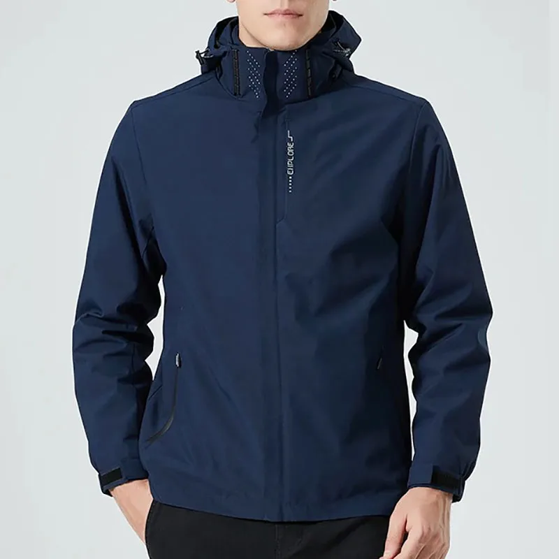 Veste d'extérieur à capuche pour hommes, coupe-vent imperméable, pour escalade, randonnée, poinçonnage, vêtements masculins, offre spéciale, automne et printemps