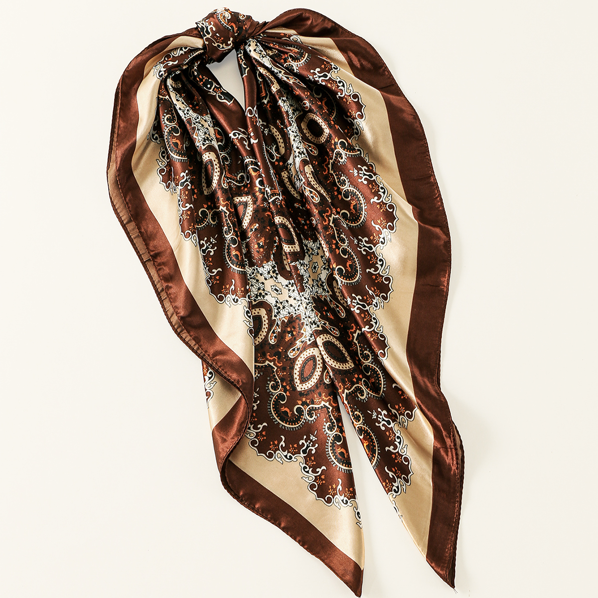 90*90 cm Satin soie carré écharpe femme mode foulard cou tête/cheveux foulards Bandana mouchoir Paisley imprimé foulard