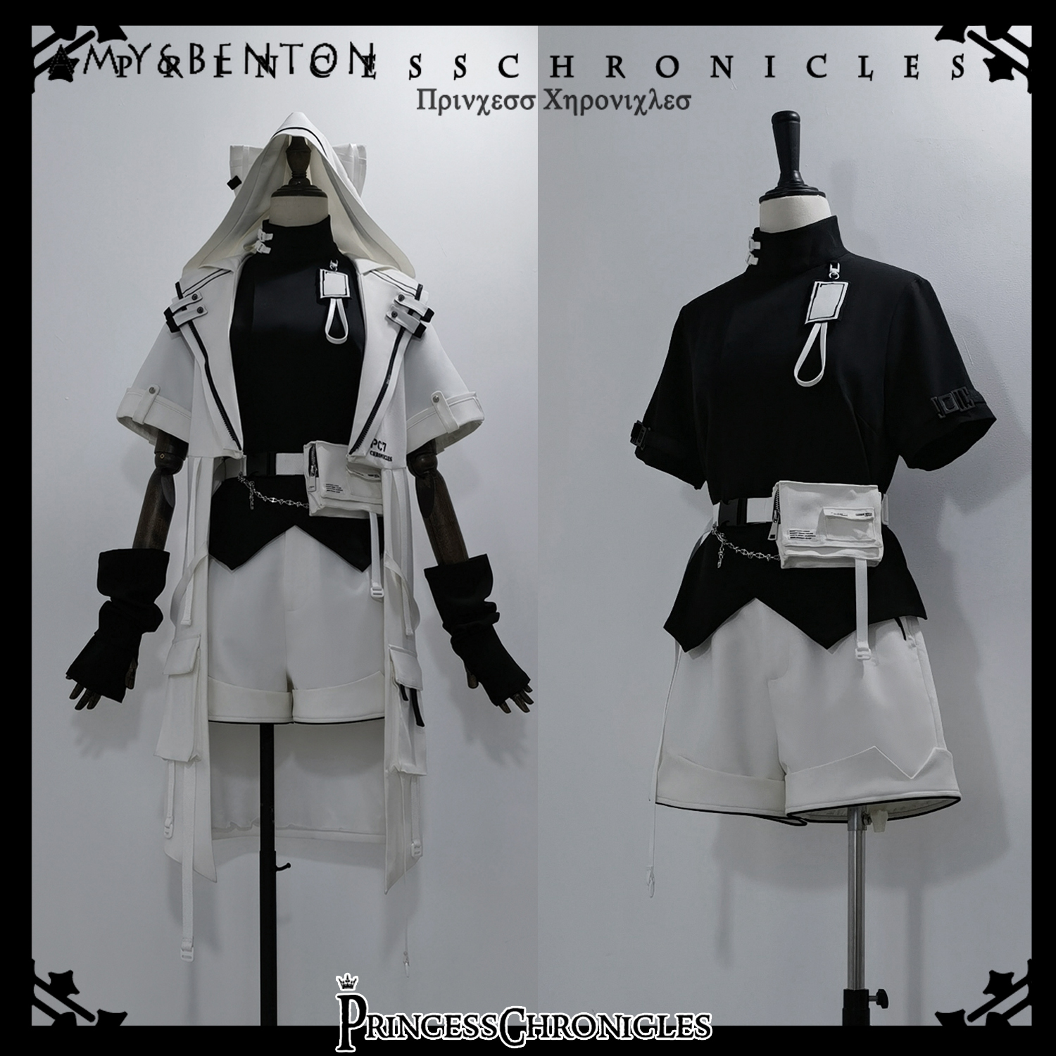 Ensemble de Cosplay Prince Lolita, sous-culture japonaise, Anime, oreilles de chat mignonnes, à capuche, col croisé, manteau Blazer, tenues de Style Goth Harajuku