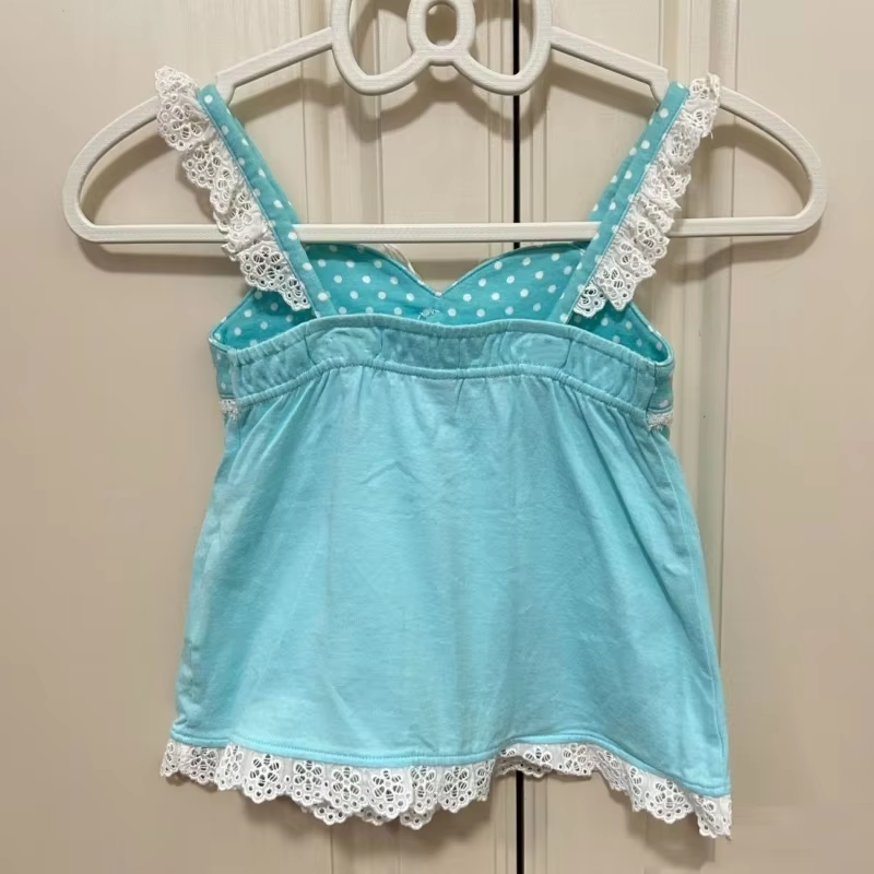 Gilet brodé de dessin animé japonais Kawaii, Y2k, esthétique, à pois, dentelle, Patchwork, Camisole douce, débardeur d'été avec nœud Grunge