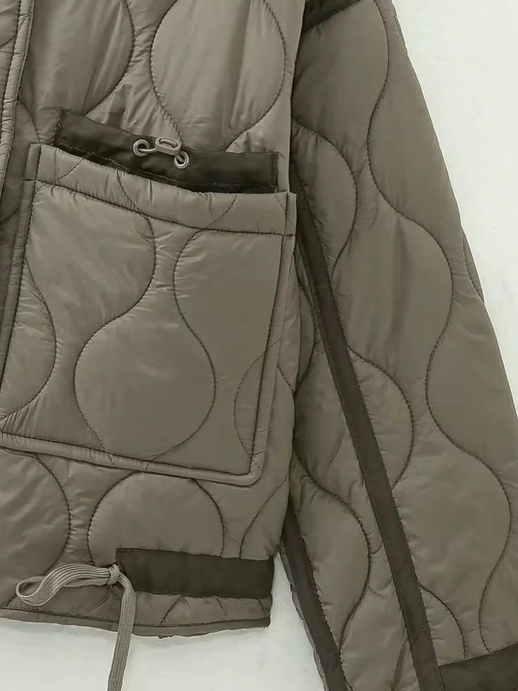 Manteaux épais rétro pour femme, vestes à col montant avec boutons, coupe-vent, Streetwear, nouvelle mode hiver