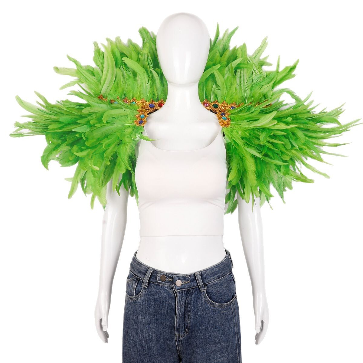 Plume châle Halloween carnaval Costume piste Performance balle gilet écharpe cape fête châle Cosplay femme écharpe