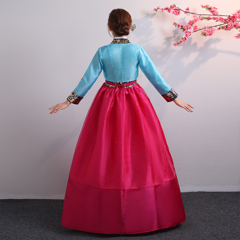 Hanbok-Costume Traditionnel Coréen pour Femme, Vêtements de Cour de Performance de Palais de Minorité, Robe de brevde ixde Mariage, Fleur, Nouvel An