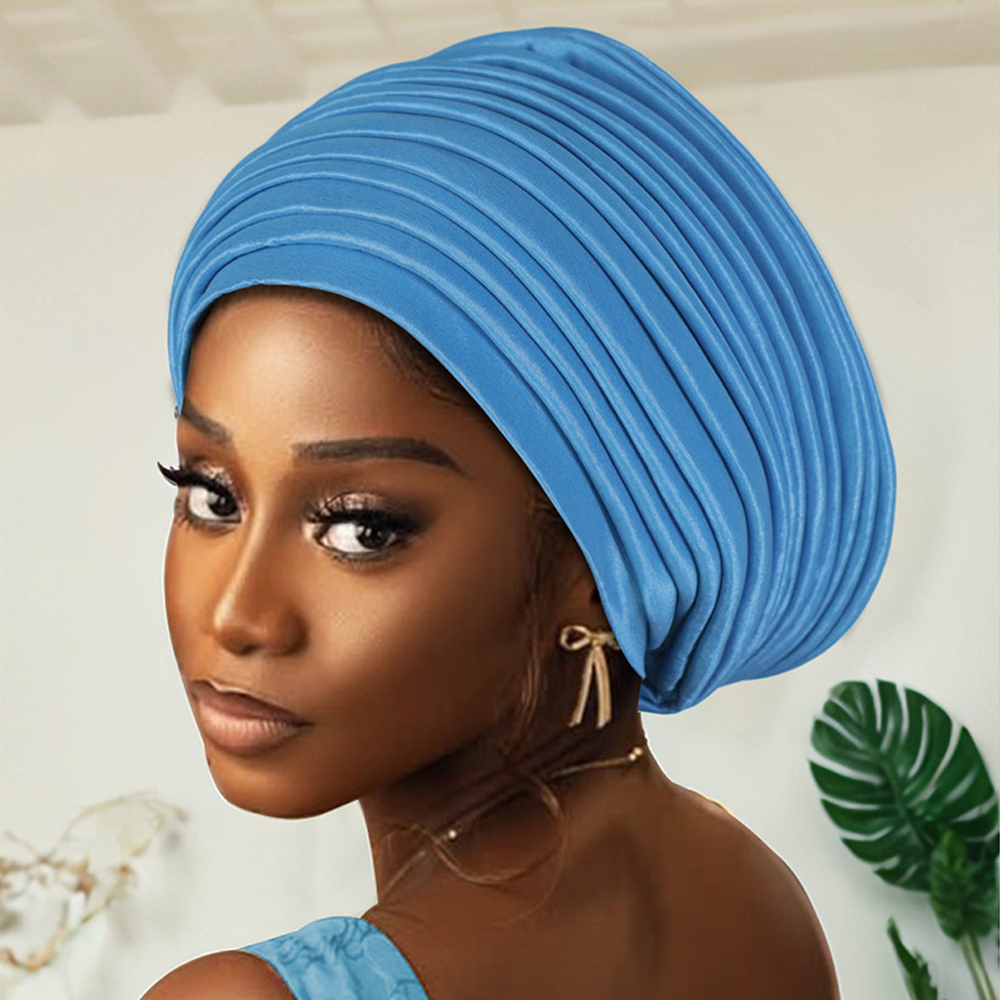 Nouveaux turbans africains auto-attachants, hijabs musulmans pour femmes, bonnets plissés, casquettes indiennes, foulards nigérians, chapeaux de mariage, écharpes Gele