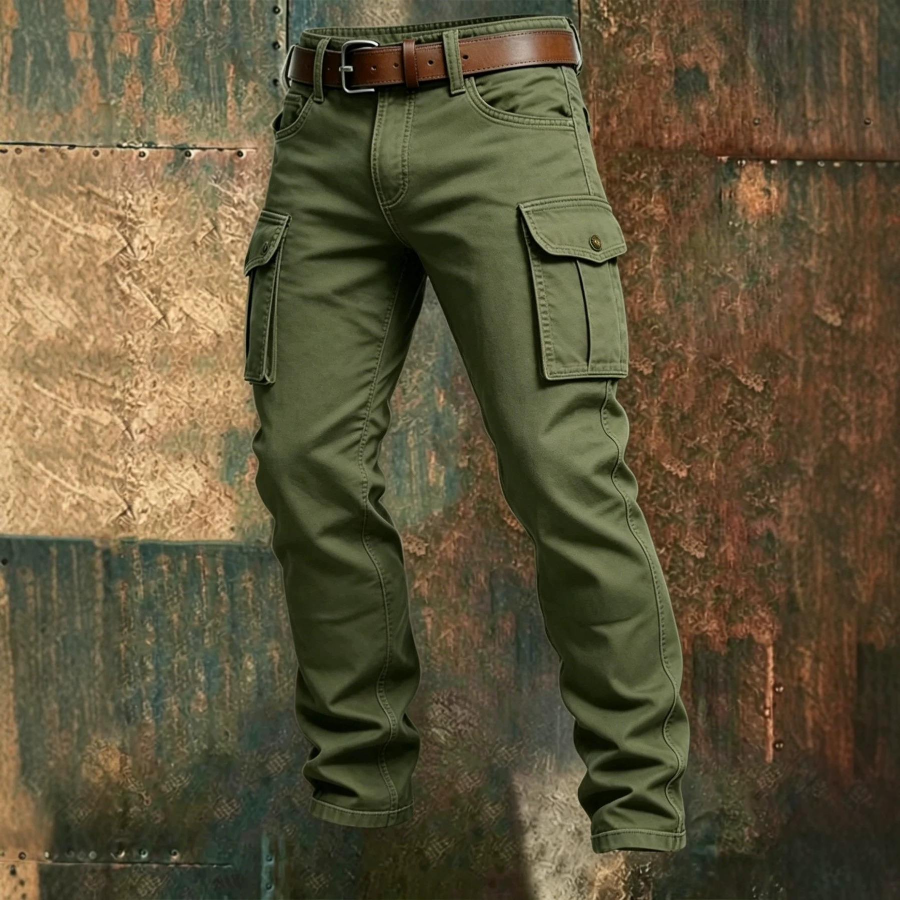 Nouveau pantalon cargo pour homme, coupe ample et droite, gris uni, polyvalent, pour le travail, joggers noirs, en coton, décontracté
