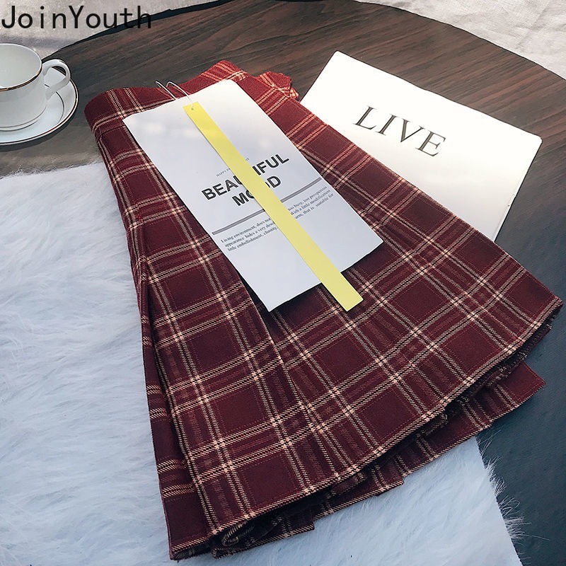 Jupes Vintage pour femmes 2025 Faldas Mujer De Moda mode douce japonaise Saia taille haute a-ligne Jupe Plaid plissée Mini Jupe
