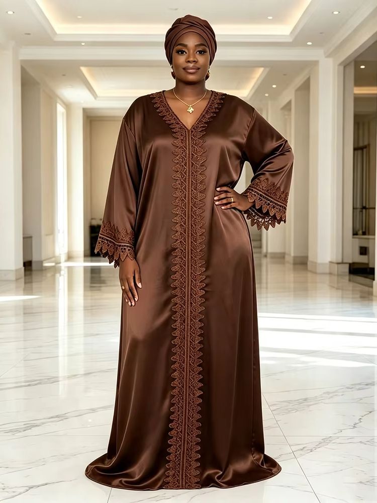 Abayas pour femmes Dubaï Mode musulmane africaine Caftan Marocain Robes de soirée Satin Boubou Robe Djellaba Femme 2026