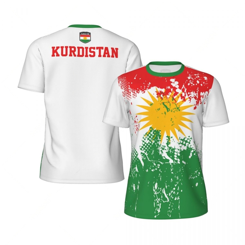 Maillot de Football pour hommes, drapeau du kurdistan, mode emblème National, t-shirt de sport imprimé en 3D, décontracté, surdimensionné, respirant
