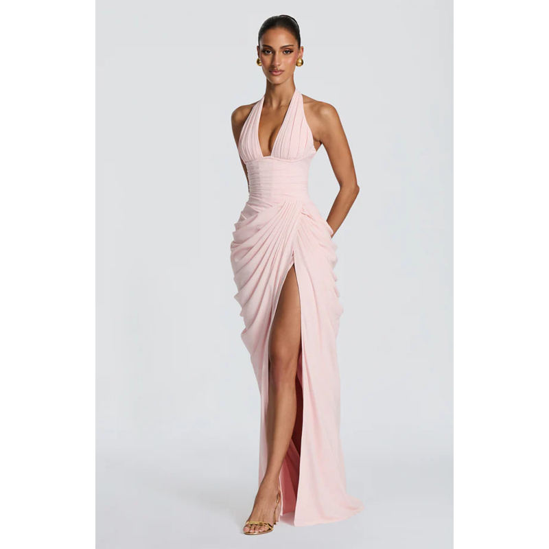 Robe longue sexy en dentelle évidée pour femme, col rond uni, manches longues, plissée, moulante, Vestidos 2026, robes de soirée et de vacances d'été