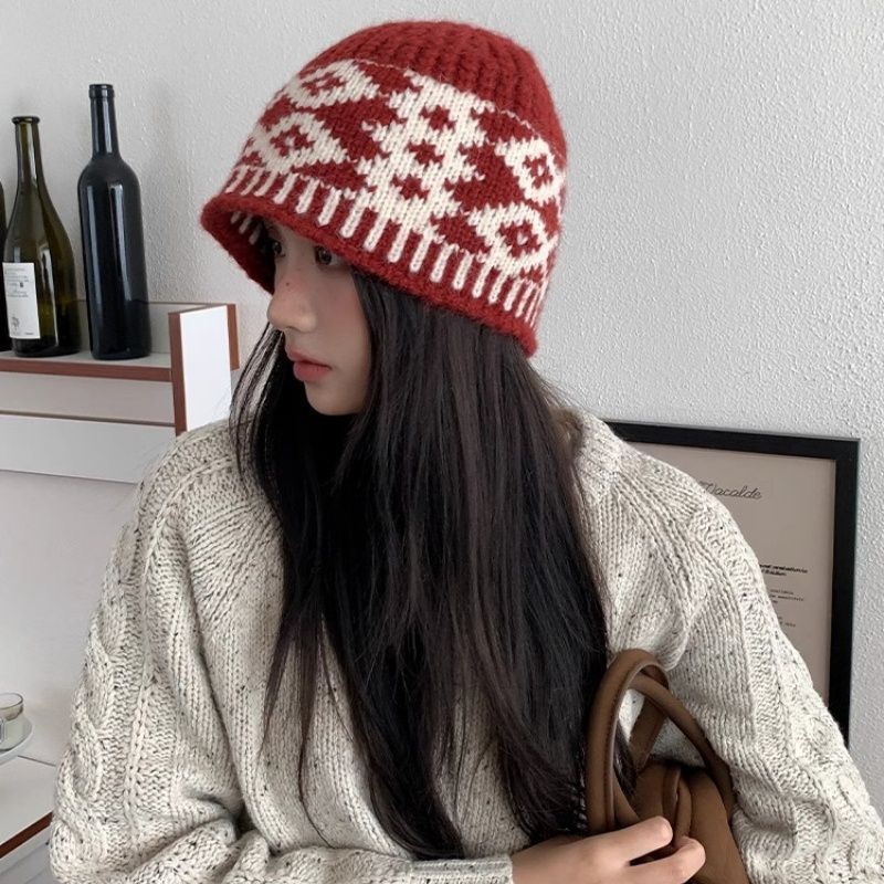 Casquette tricotée en laine pour femmes, chapeau rétro mixte pour garder au chaud, grande taille, résistant au froid, pour la tête masculine, nouvelle collection 2025