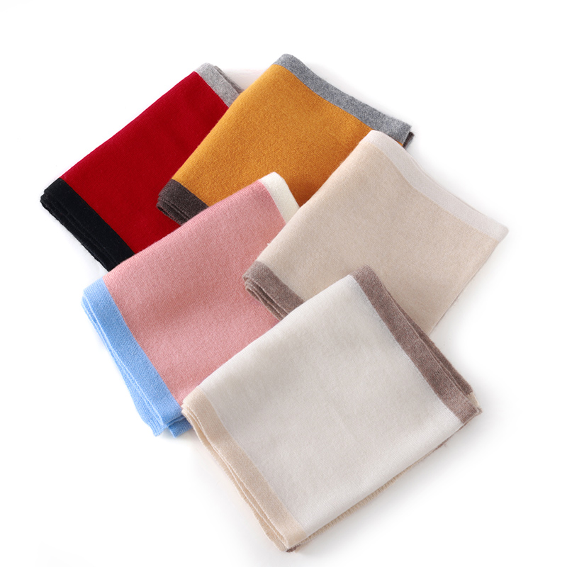 Haute qualité 100% cachemire écharpe châle hiver nouveau cachemire tricoté foulards femmes mode chaud cou écharpe Patchwork couleur châle