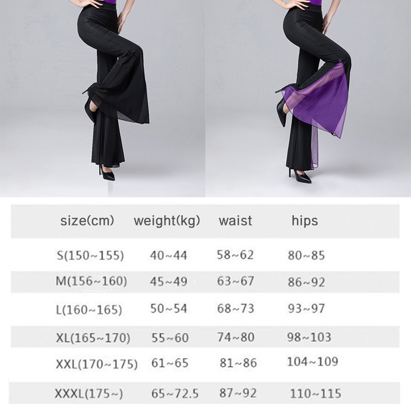 Pantalon évasé élégant pour femmes, jambes larges, pour salle de bal latine, danse du ventre, Costume de spectacle de pôle danse