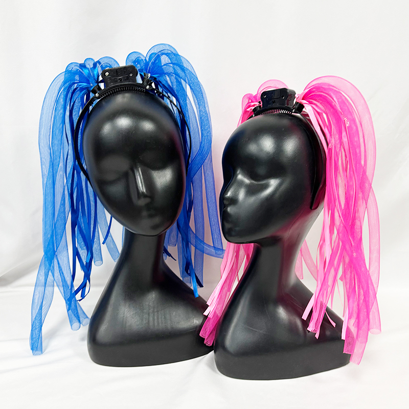 Accessoires de Cosplay pour enfants et adultes, bandeau de nouilles lumineux, bandeau de cheveux de carnaval d'anniversaire, Costume de Festival de fête, perruque de Cosplay d'halloween