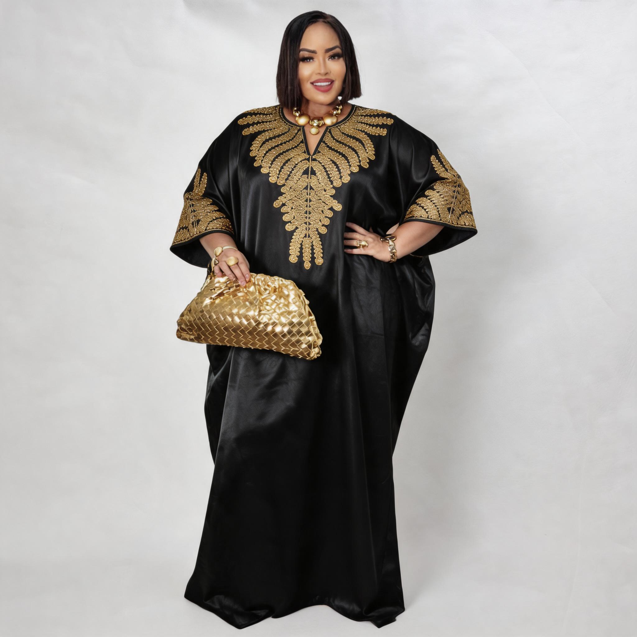 Robe africaine pour femmes, abaya brodée, grande taille, élégante, pour fêtes et cérémonies