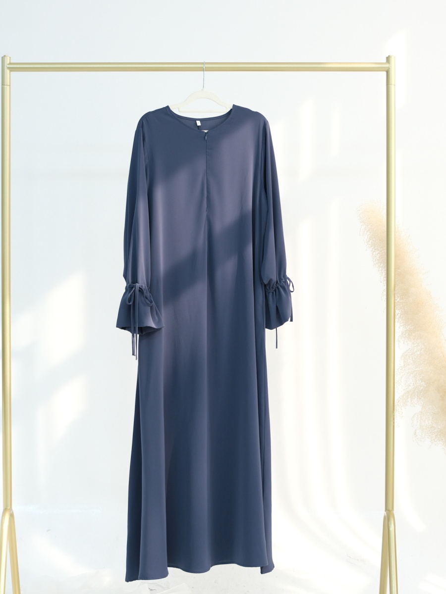 Femmes musulmanes turquie dubaï Abaya cordon manches Robe longue grande taille modeste Ramadan Robe ample caftan Femme Islam vêtements