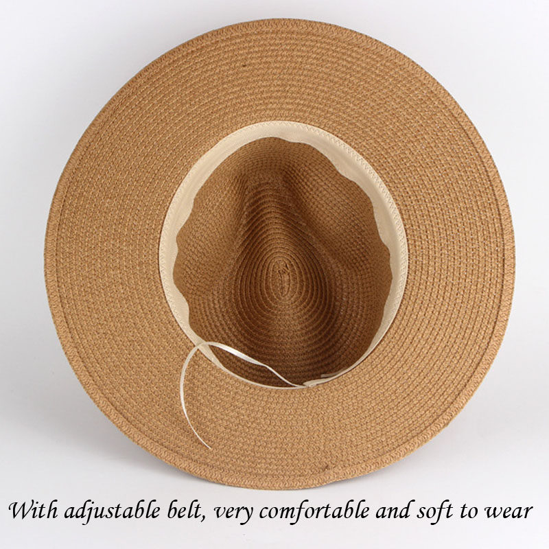Chapeaux de soleil en paille grande taille 56-58 59-60cm pour femmes et hommes, protection UV SPF 50+, chapeau Panama à large bord, chapeau de plage pour hommes, chapeau Fedora