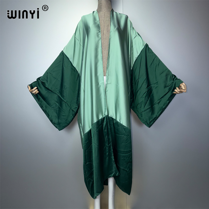 WINYI Kimono africain pour femme, tenue de plage, paréo de maillot de bain, cardigan bohème, robe kaftan ouverte sur le devant pour les vacances, cache-maillot tendance