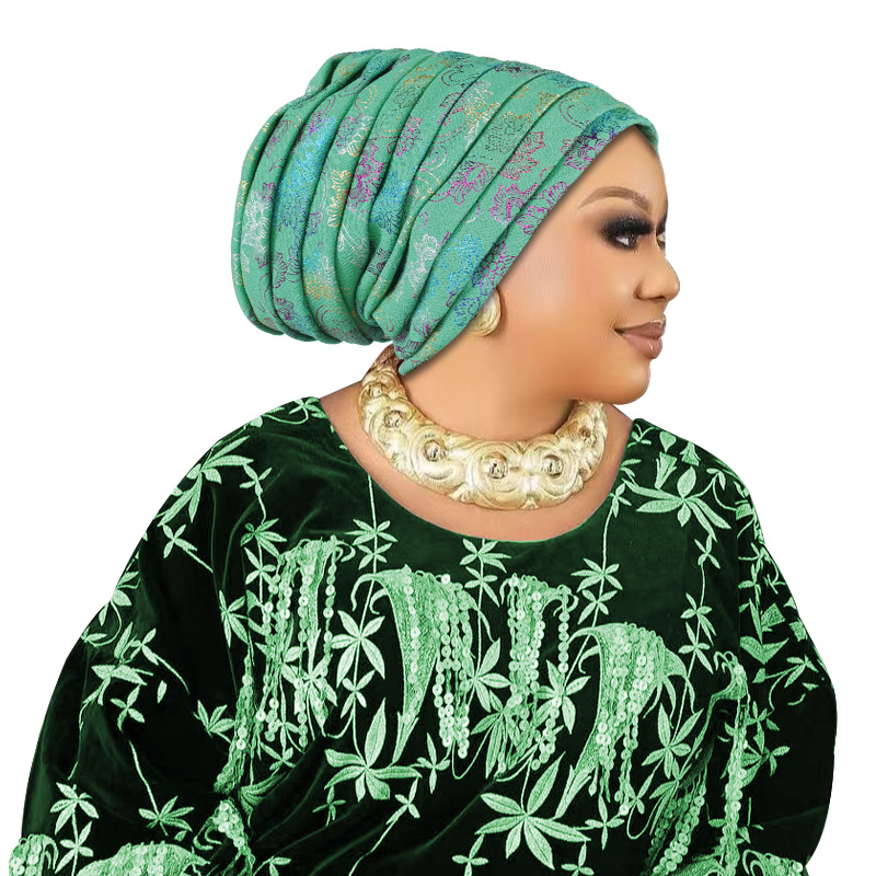 Mode mariage Geles africain couvre-chef Auto Gele Turbans pour femmes tissu musulman chapeaux casque femme bandeau