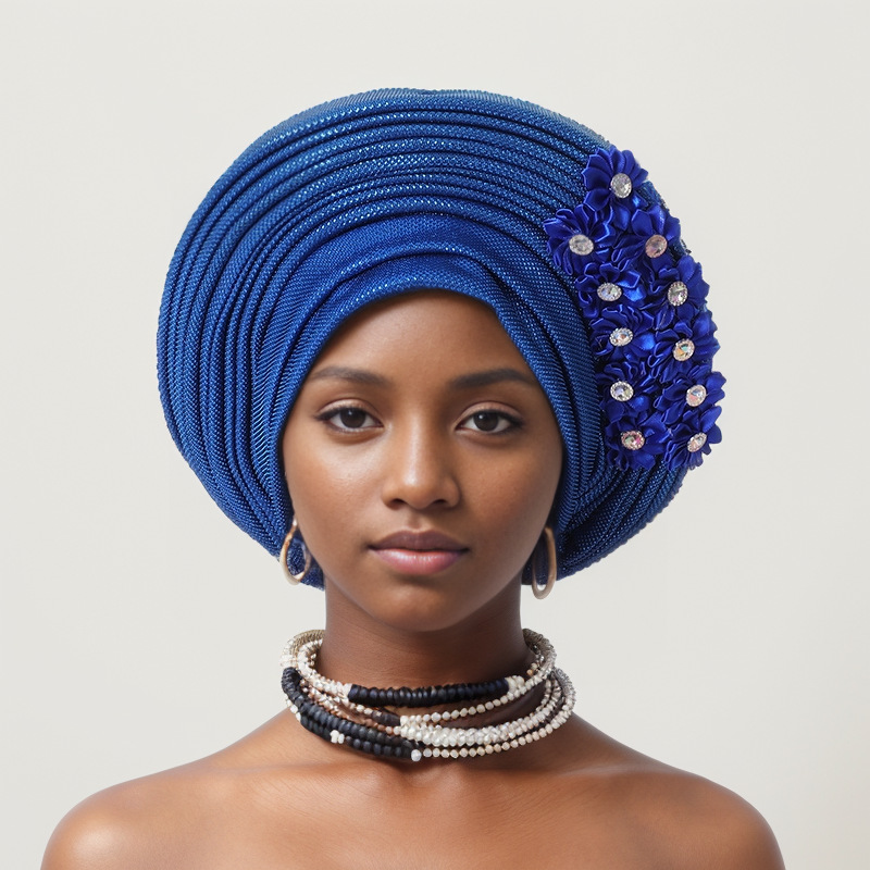 Cravate de sauna africaine, turban nigwin, déficit de mariage es Aso Oke, vêtements de sauna musulmans, couvre-chef féminin, Auto Gele