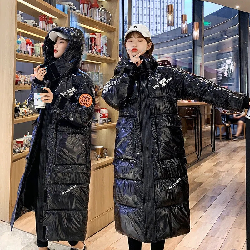 2025 nouvelles femmes Long coton manteau coréen lâche brodé chaud épaissir coton rembourré veste femmes hiver Parka manteau femmes vêtements d'extérieur