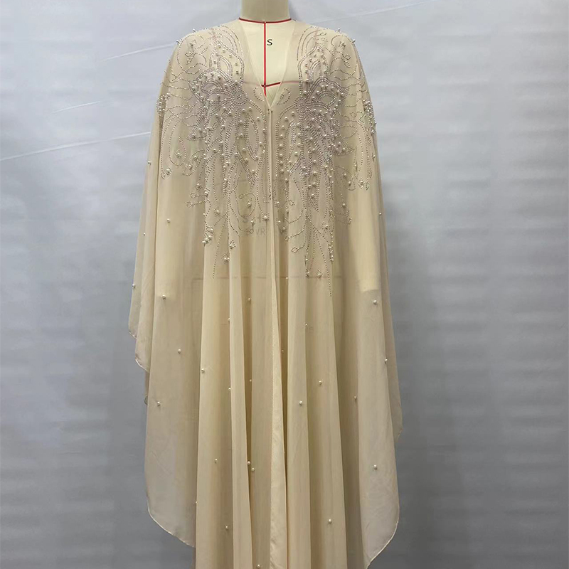 Moyen-Orient afrique chaud musulman longue Robe Vintage diamant perle épaule couverture à capuche cape Robe manches chauve-souris femmes Robe nouveau