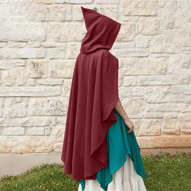 Femmes Renaissance Costume médiéval Halloween court Steampunk velours Cape gothique sorcière sorciers Cape à capuche