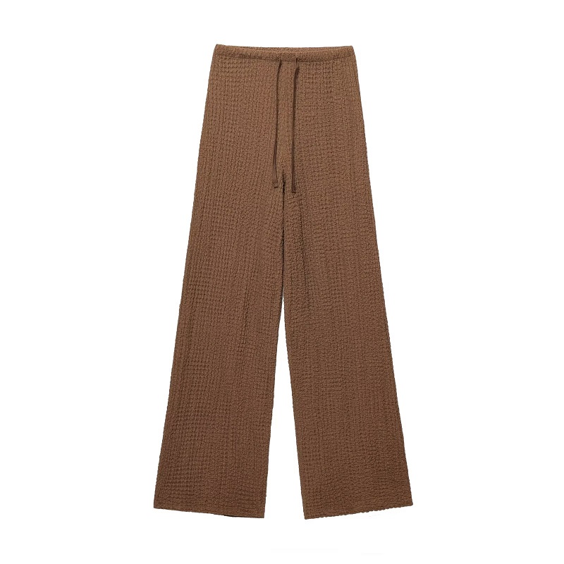 MUJER femmes pantalons ensembles texturés taille haute pantalons ensembles pour femmes 2 pièces sans manches gilet femme tenue dame ensembles femmes costumes